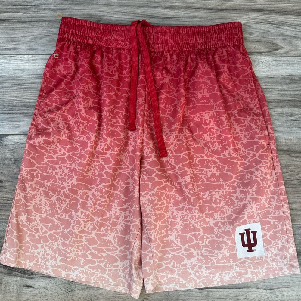 Colosseum Indiana University Men’s Athletic Ombré Patterned Shorts Red Size M